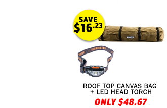 Roof Top Canvas Bag + LED Head Torch
