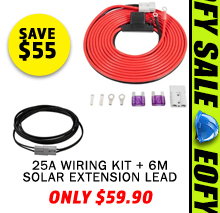 25A Wiring Kit + 6m Solar Extension Lead