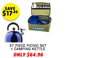 37 Piece Picnic Set + Camping Kettle