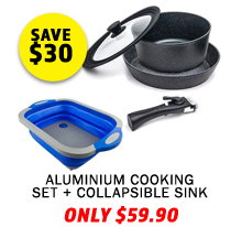 Aluminium Cooking Set + Collapsible Sink