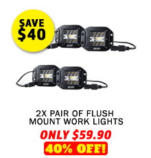 2 x Flush Mount Work Lights (Pair)