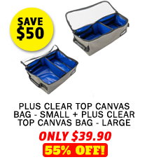 Plus Clear Top Canvas Bag - Small + Plus Clear Top Canvas Bag - Large