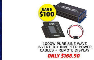 1000W Pure Sine Wave Inverter + Inverter Power Cables + Premium Inverter Remote Display