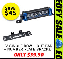 6 Single Row Light Bar + Number Plate Bracket