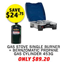 Gas Stove Single Burner + Bernzomatic Propane Gas Cylinder 453G