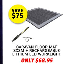 Outdoor Mat 3x3m + Rechargeable Lithium LED Worklight