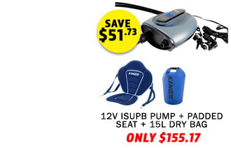 Plus 12V ISUPB PUMP + Padded Seat + 15L Waterproof Dry Bag