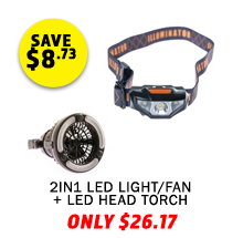 2in1 LED Light & Fan + Illuminator LED Head Torch