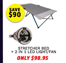 Stretcher bed + 2 in 1 LED Light/Fan