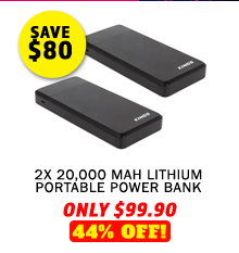2x 20000 mAH Lithium Portable Power Bank