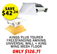 Plus Tourer Freestanding Awning Universal Wall + King Wing Mesh Floor