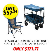 Beach & Camping Folding Cart + Deluxe Arm Chair