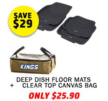 Deep Dish Floor Mats (4 Pack) + Clear Top Canvas Bag