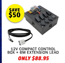 12V Compact Control Box + Solar Extension Lead - 6 Metre