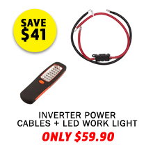 Inverter Power Cables + LED Work Light