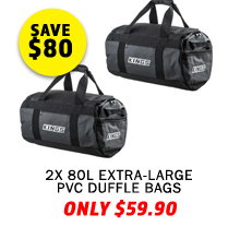 2x 80L Extra-Large PVC Duffle Bag