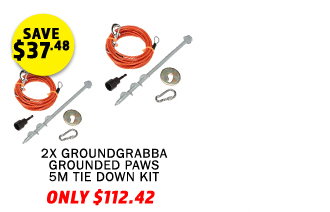 2x GroundGrabba Grounded Paws Tie Down Kit - 5m