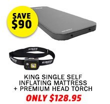 Premium Self-Inflating Mattress King Single + Premium Head Torch