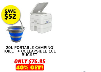 20L Portable Camping Toilet + Collapsible 10L Bucket