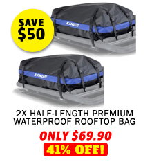 2x Half-Length Premium Waterproof Rooftop Bag