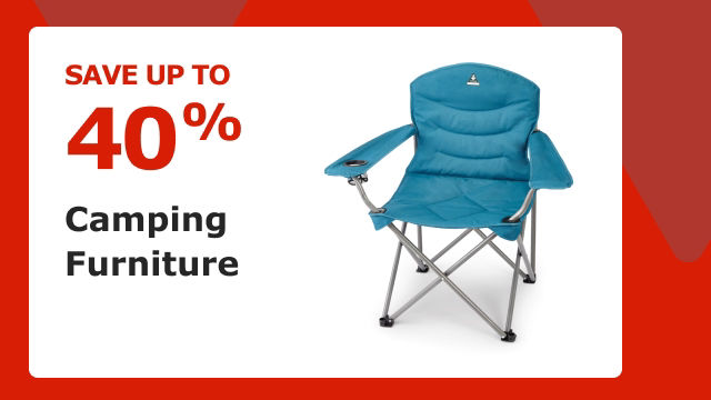 Save up to 40% on Camping Furniture.