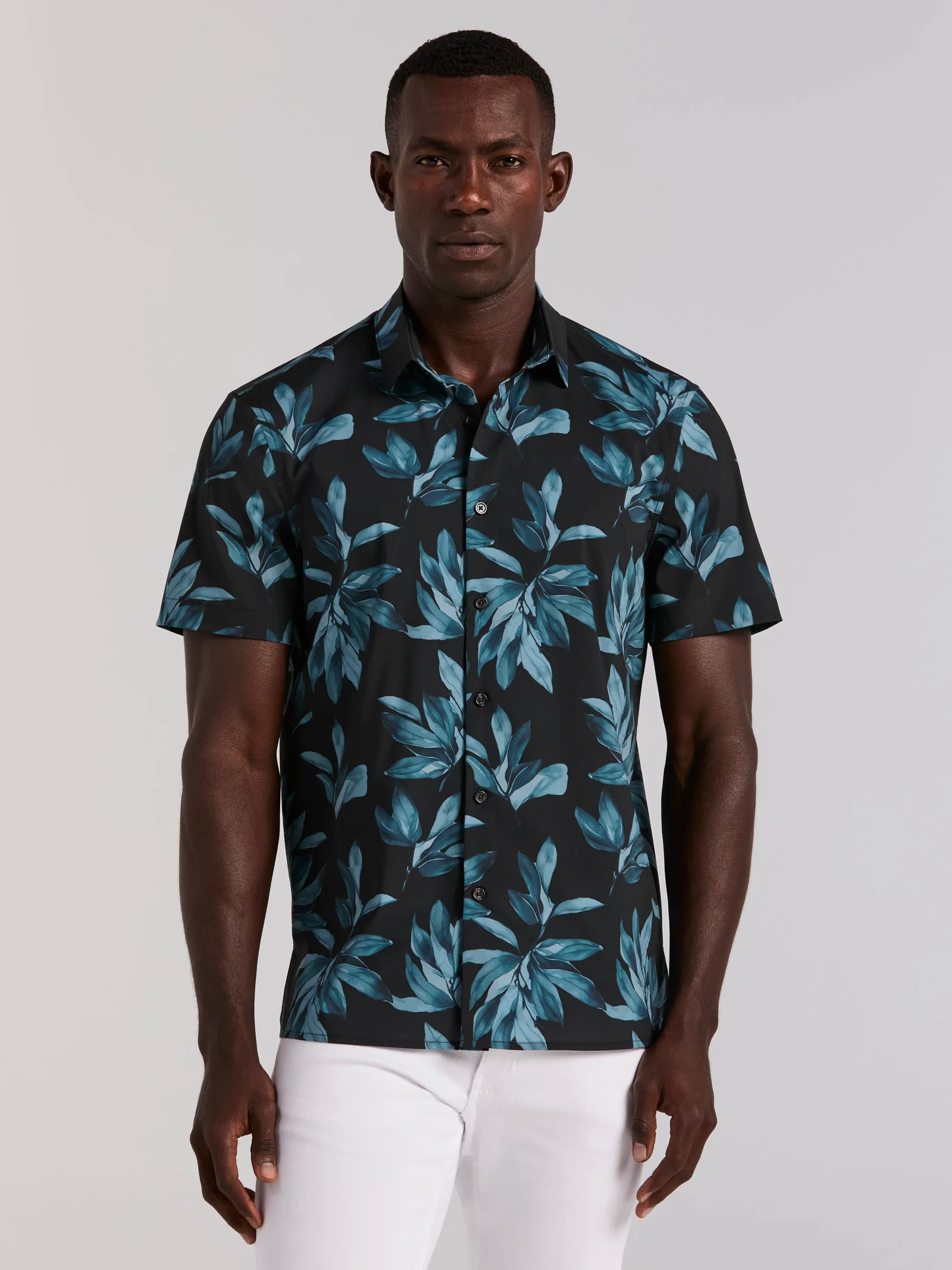 Total Stretch Magnolia Leaf Print Shirt Total Stretch Magnolia Leaf Print Shirt