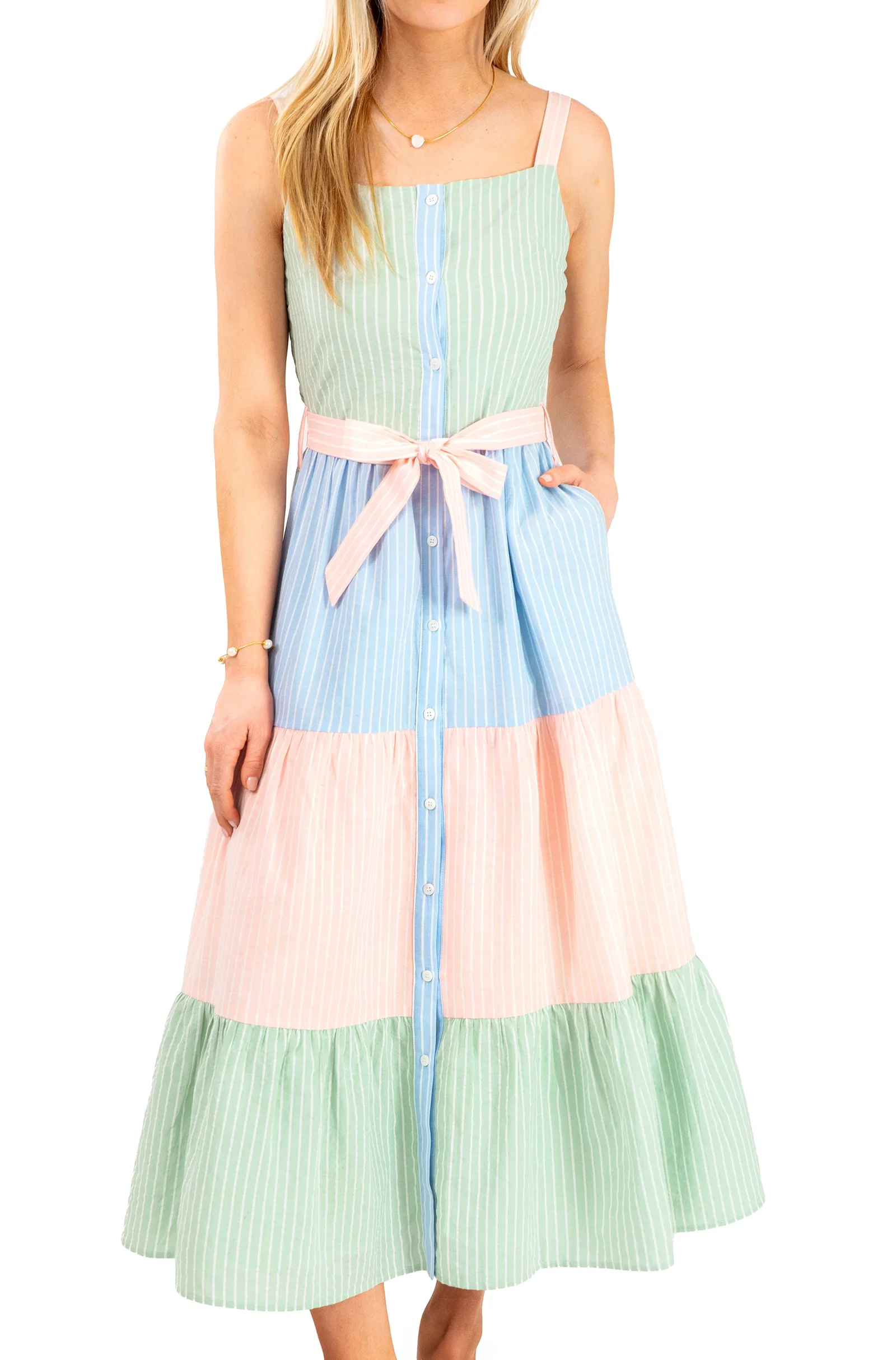 Image of Blythe Pastel Stripe Dress