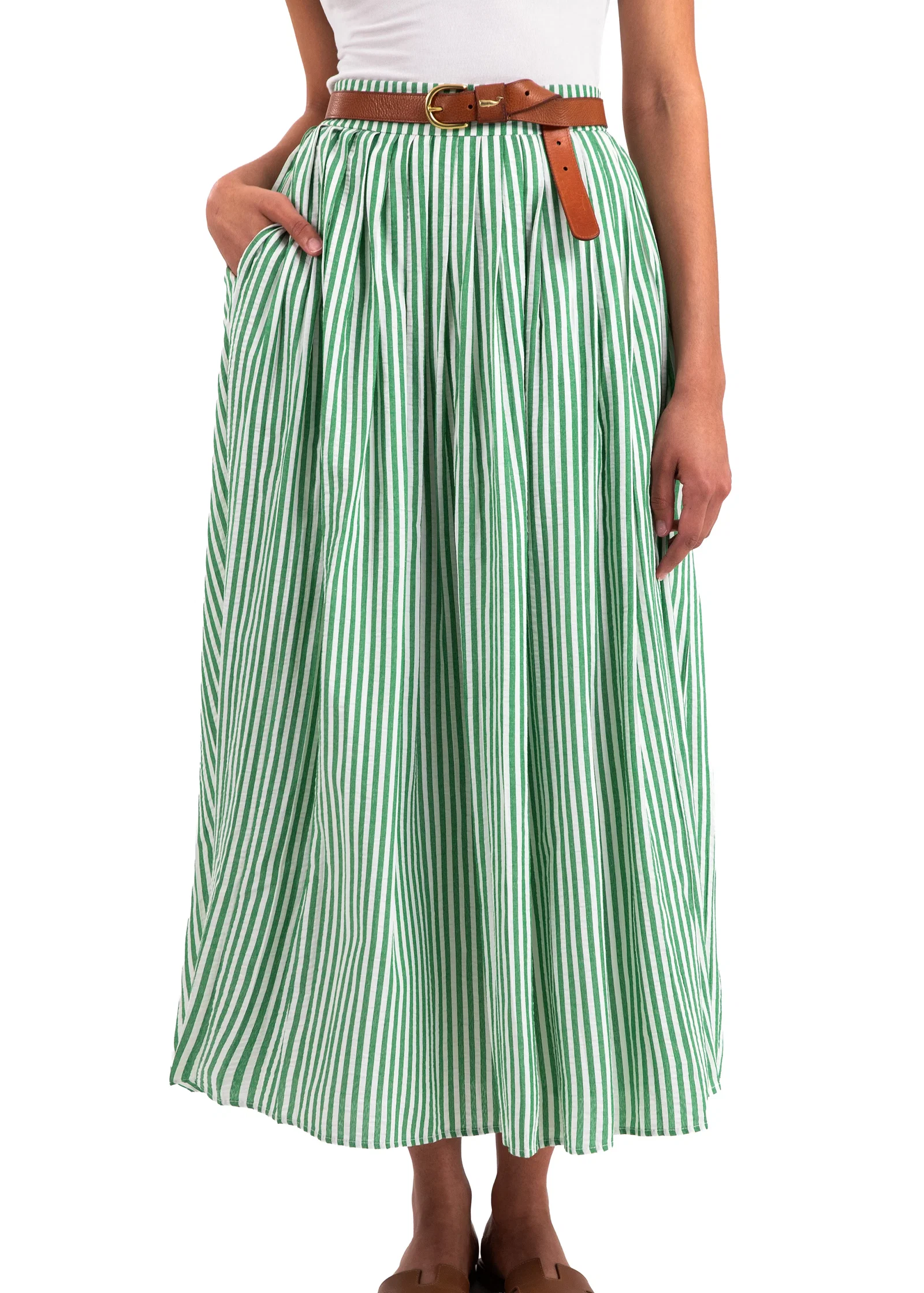 Image of Amelia Stripe Skirt