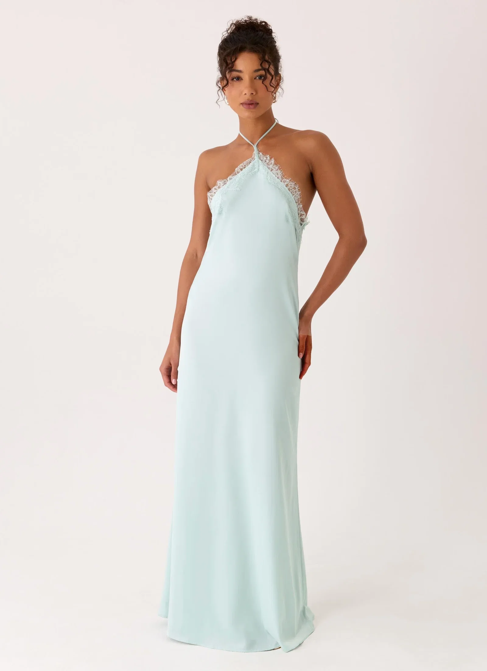 Image of Samaria Halter Maxi Dress - Aqua
