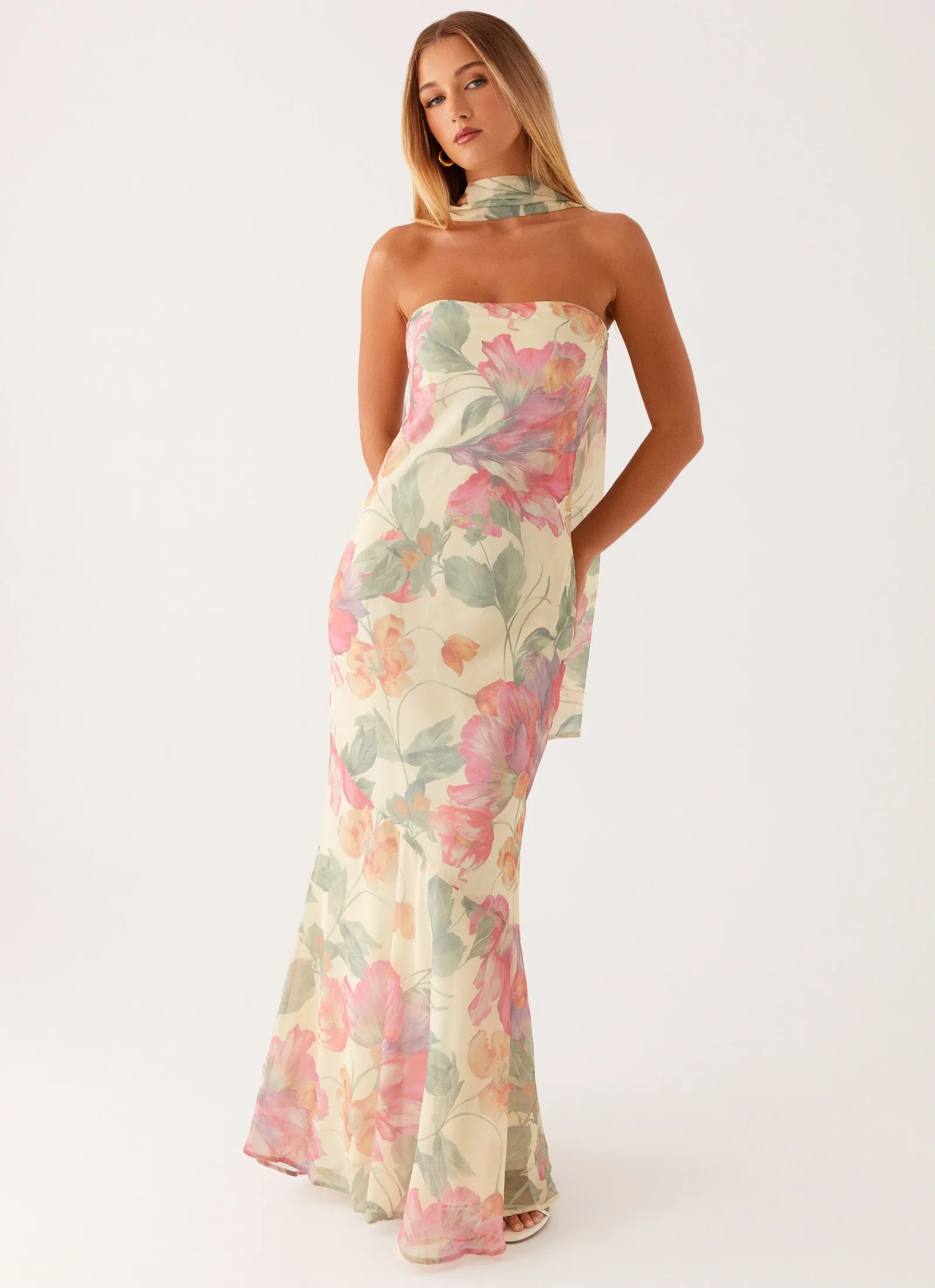 Image of Under The Pagoda Maxi Dress - Yellow Peony