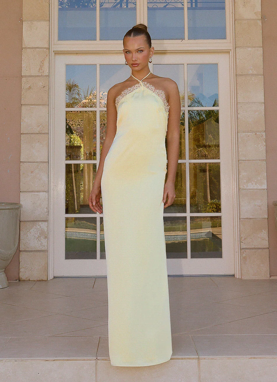 Image of Samaria Halter Maxi Dress - Yellow