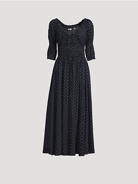 Ischia Midi Dress In Polka Dot Print