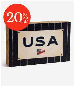 American Flag Navy Stripe Banner Block Sign