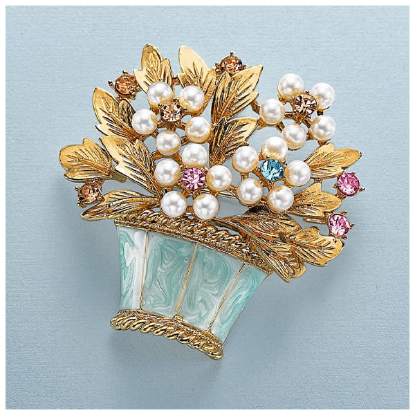  30729 Floral Basket Brooch £20.00   £7.99 