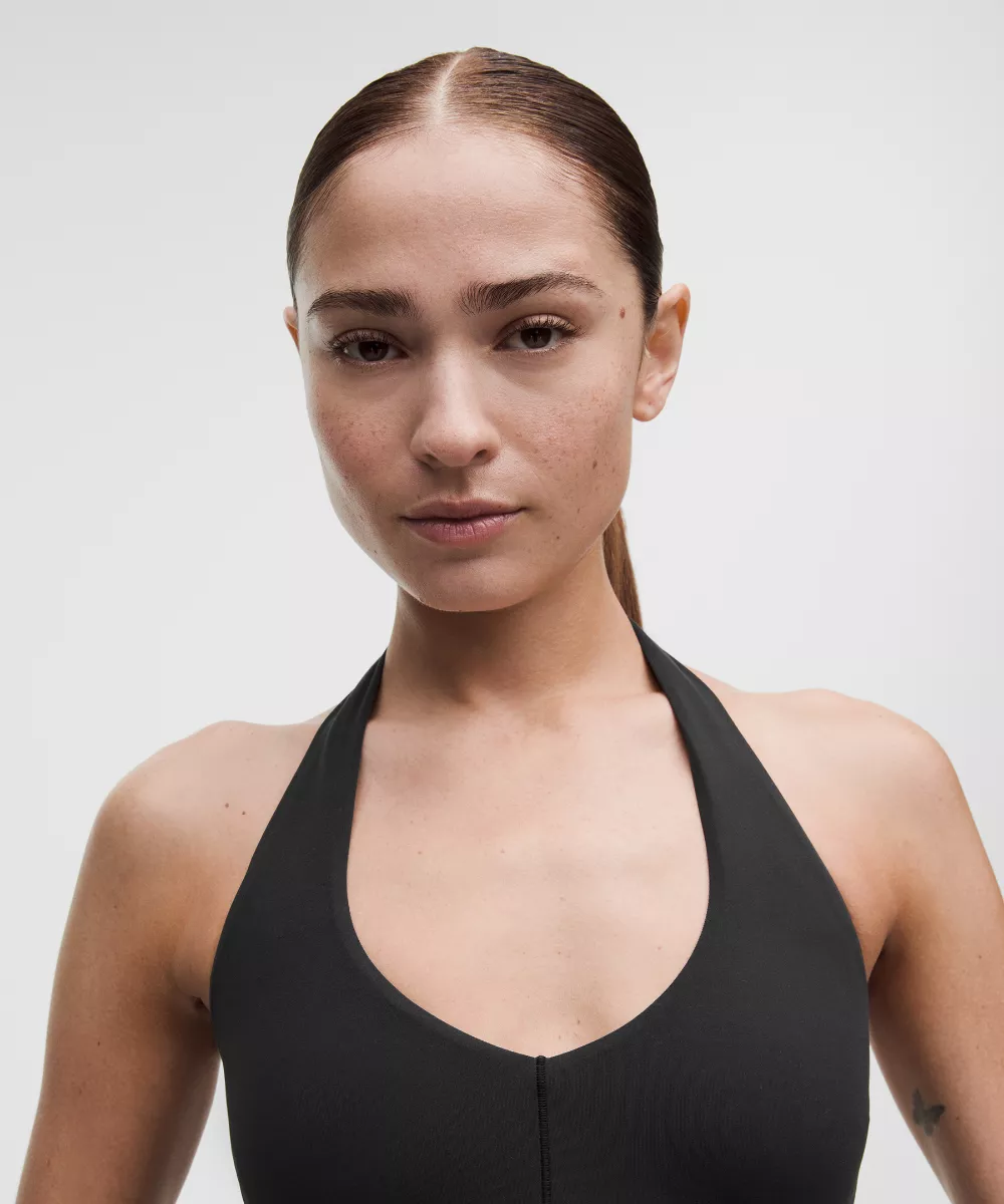 Wundermost Ultra-Soft Nulu Halter Tank Top Close up