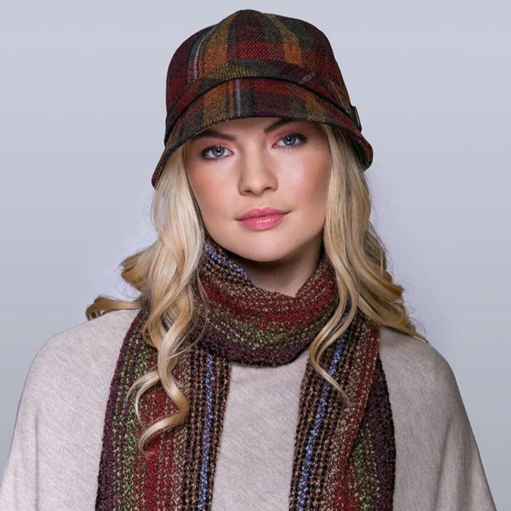 Image of Ladies Wool Tweed Flapper Cap in Tartan