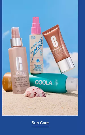 Different beauty products. Sun care.