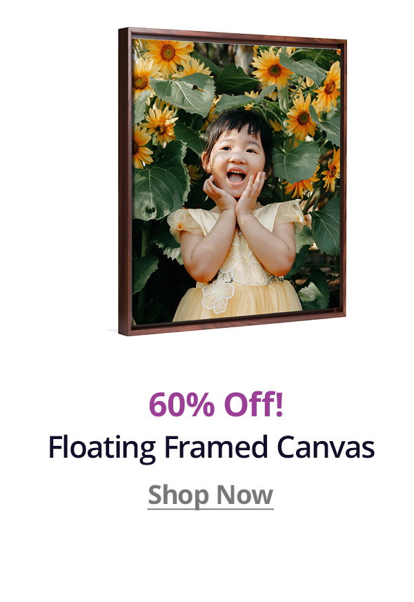 60% off Floating Framed Canvas! Shop Now
