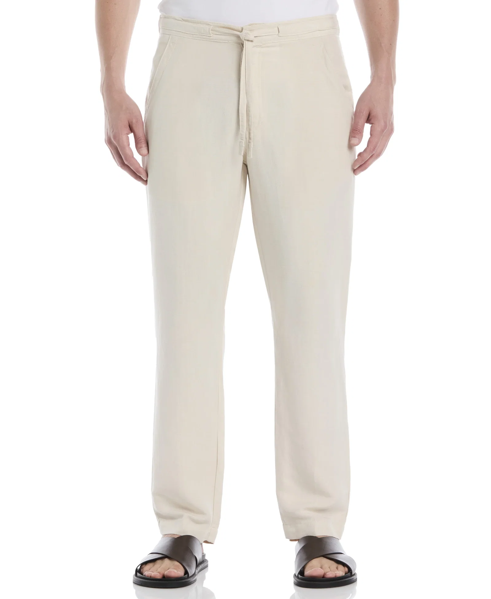 Image of Linen-Blend Core Drawstring Pants