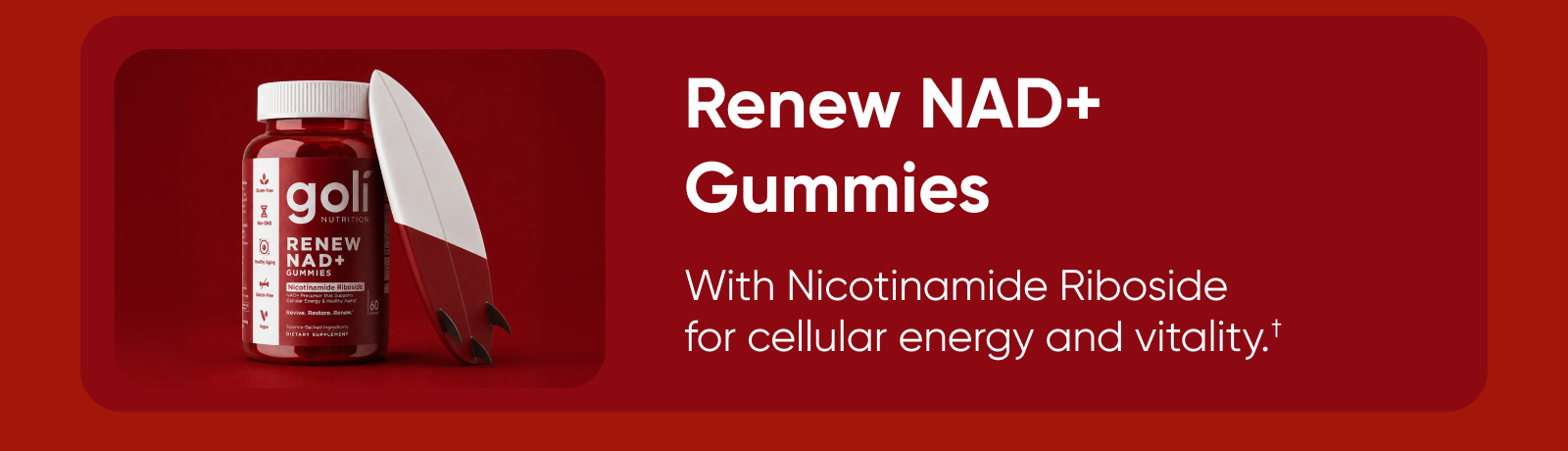 Renew NAD+ Gummies  With Nicotinamide Riboside for cellular energy and vitality.†