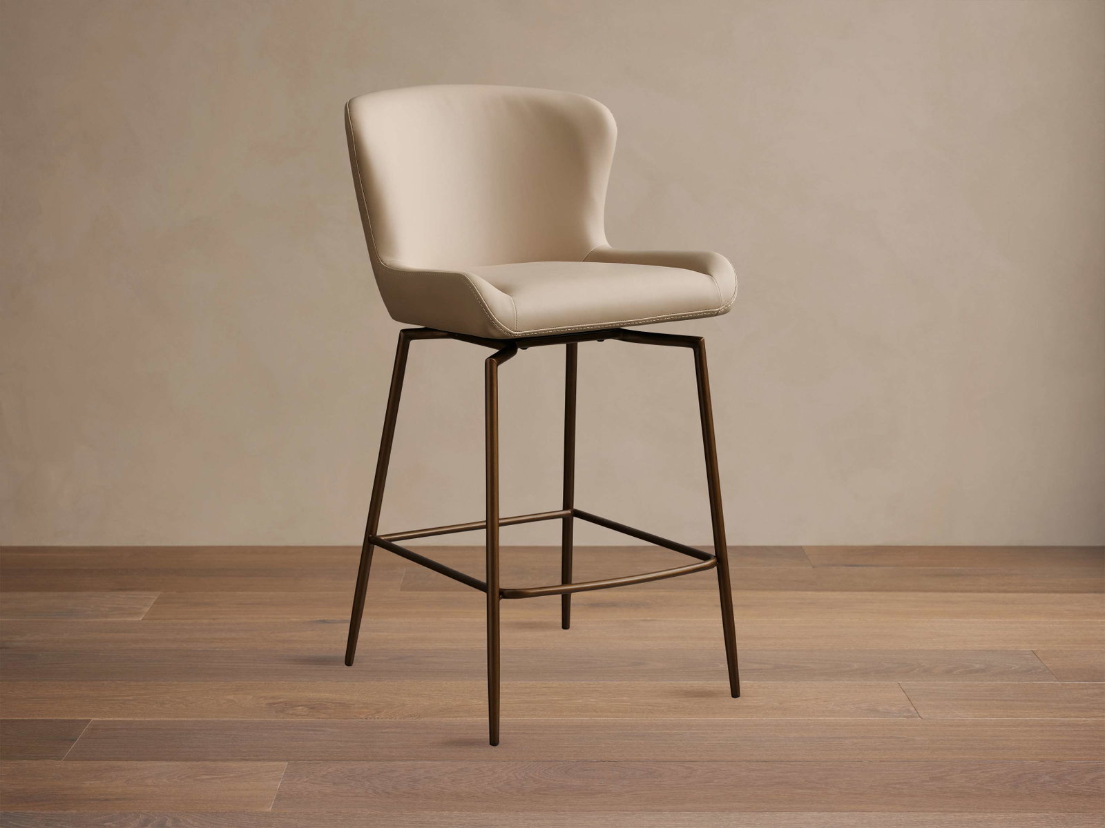 Image of Kirsten Faux Leather Swivel Stool