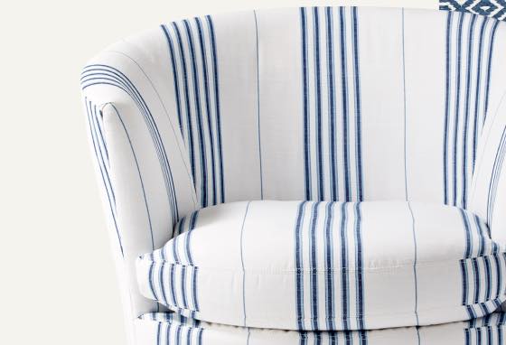 Seabrook Outdoor Swivel Chair - Perennials Lake Stripe White/Navy