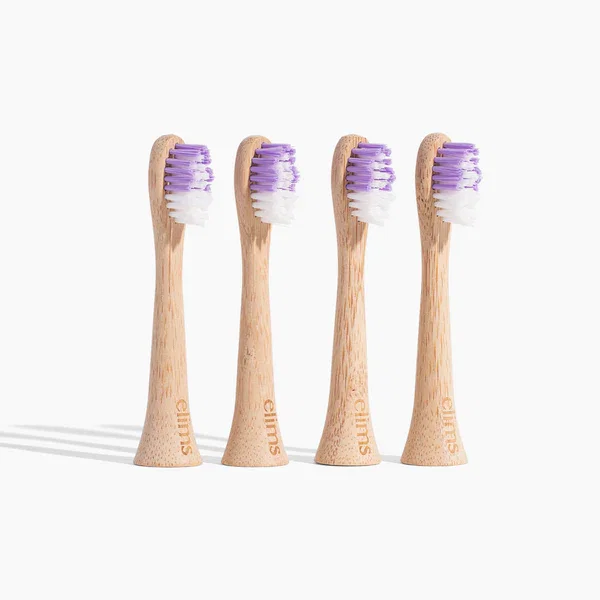 Bamboo Electric Toothbrush Replacement Heads (4-Pack, Purple) – Compatible with Sonicare
