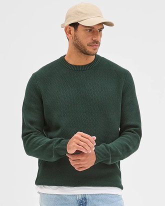 Australian Cotton midweight honeycomb knit jumper