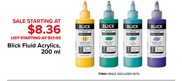 Blick Fluid Acrylics 200ml Sale Starting at $8.36