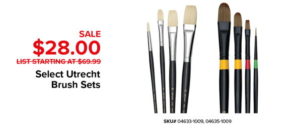 Select Utrecht Brush Sets Sale $28.00