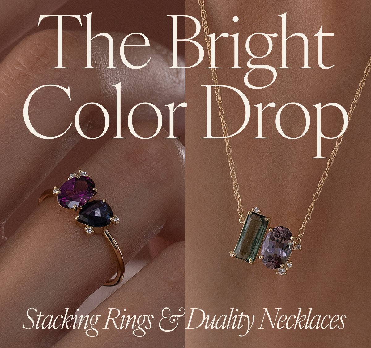 The Bright Color Drop: Stacking Rings & Duality Necklaces