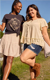 Model wearing maurices clothing.