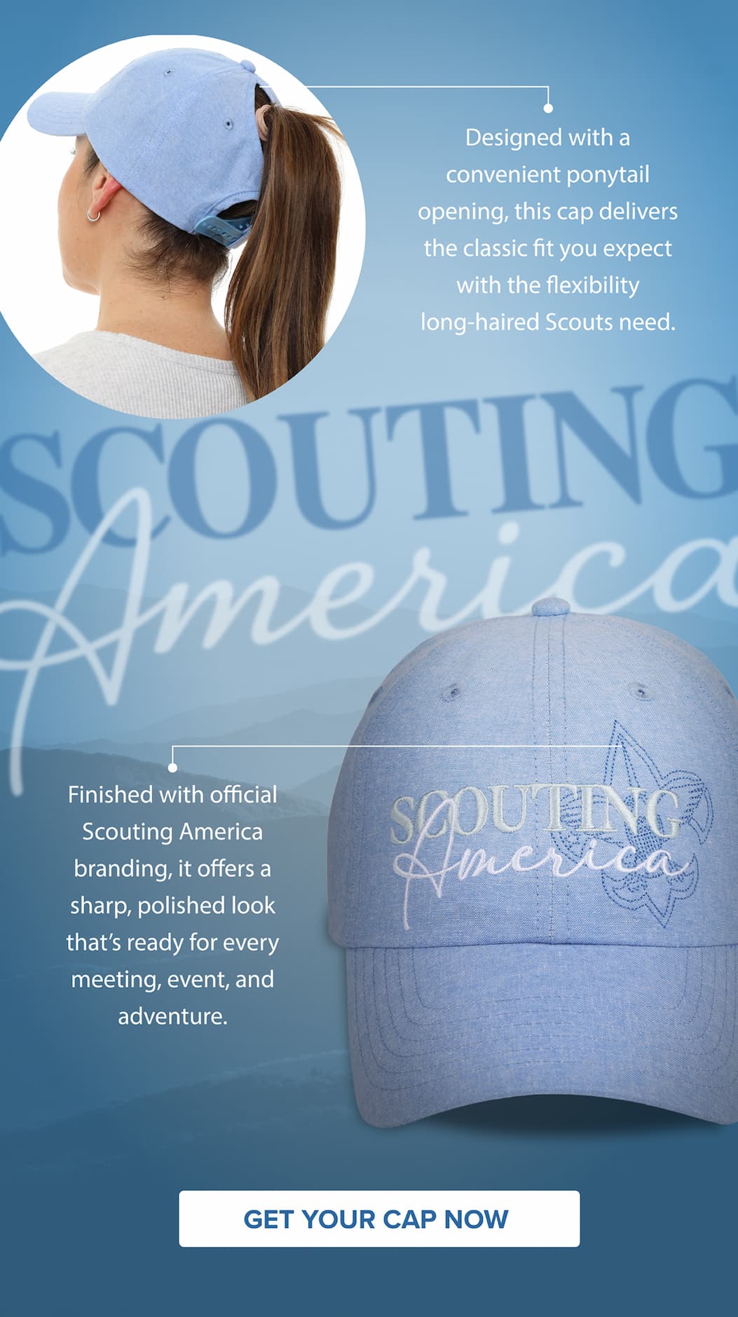 Scouting America Ponytail Chambray Cap