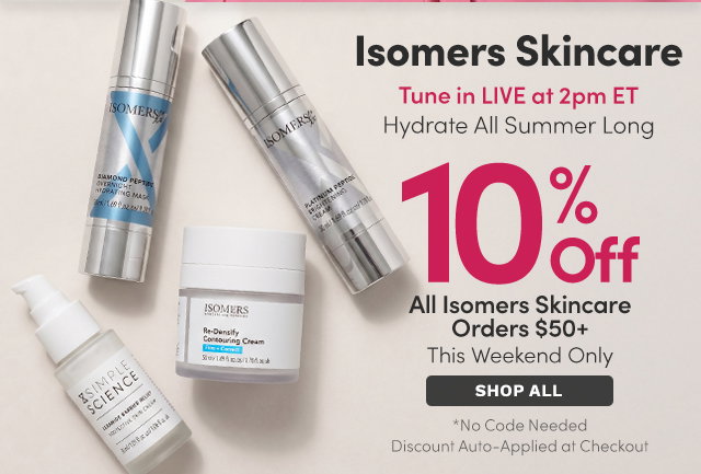 Isomers Skincare | Extra 10% Off All Isomers Skincare Orders $50+ This Weekend Only